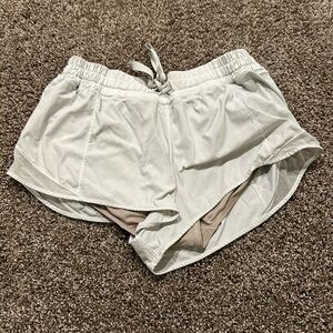 White Lululemon athletic shorts